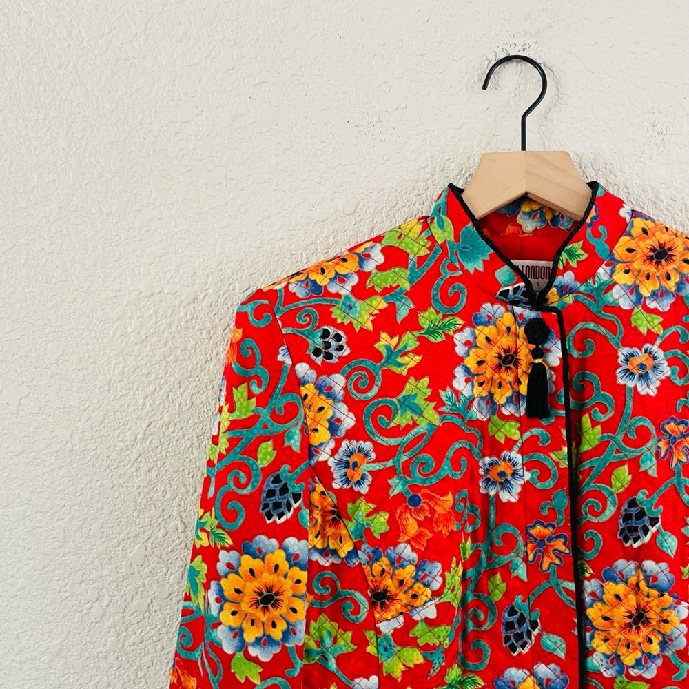 Vintage Maggie London Silk Quilted Top / Jacket - Picture 7 of 12
